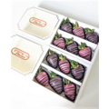 6pcs Black & Pink Indulgence Chocolate Strawberries Gift Box